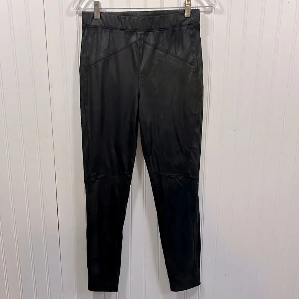 Free People black faux leather leggings
